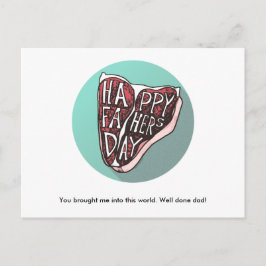 Happy Vaderdag T-Bone Steak Post Kaart