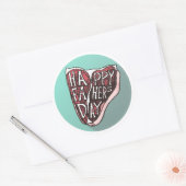 Happy Vaderdag T-Bone Steak Ronde Sticker (Envelop)