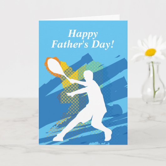 Happy Vaderdag tennis design groet Kaart (Kleine Plant)