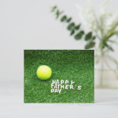 Happy Vaderdag-Tennis-speler met tennis Briefkaart (Staand voorkant)