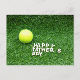 Happy Vaderdag-Tennis-speler met tennis Briefkaart