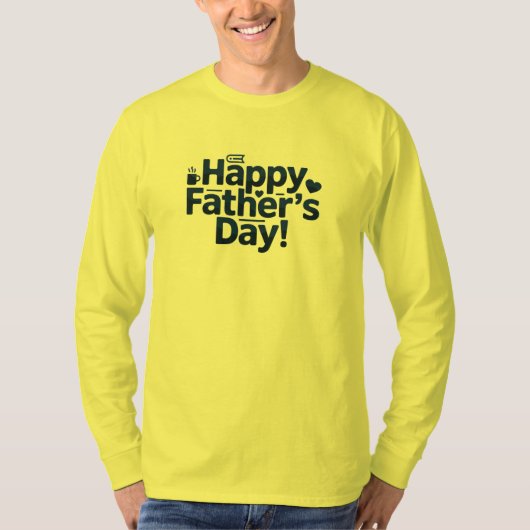 Happy Vaderdag Text Design T-shirt (Voorkant)