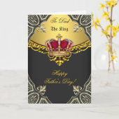 Happy Vaderdag The King Crown Gold Foto Kaart (Gele Bloem)