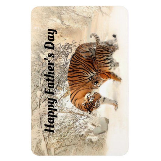 Happy Vaderdag Tigers Magneet (Verticaal)