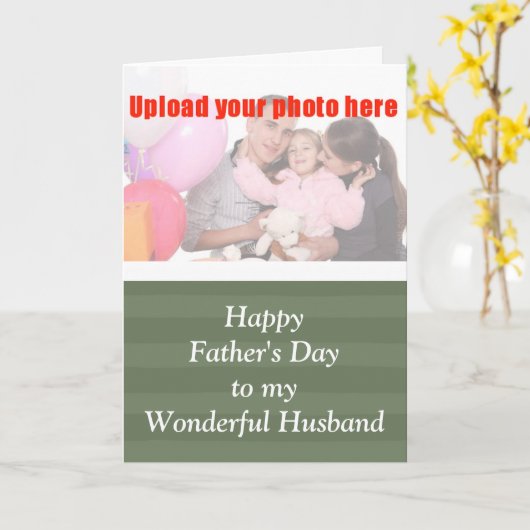 Happy Vaderdag to Husband from Wife voeg foto toe Kaart (Gele Bloem)