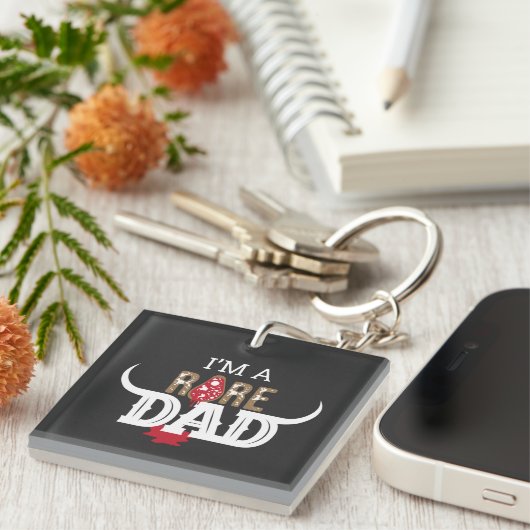 Happy Vaderdag tot Vat Loving Dads Sleutelhanger (Voorkant Rechts)