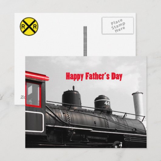 Happy Vaderdag Train Briefkaart (Voorkant / Achterkant)