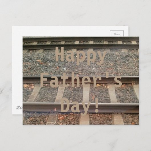 Happy Vaderdag Train Tracks, Spoorweg Briefkaart (Voorkant / Achterkant)