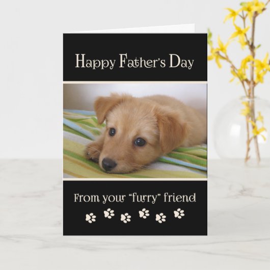 Happy Vaderdag uit Dog - foto Kaart (Gele Bloem)