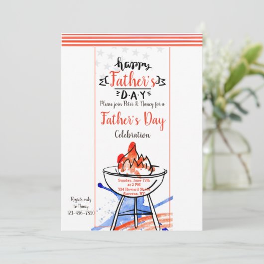 Happy Vaderdag Uitnodiging (Staand voorkant)