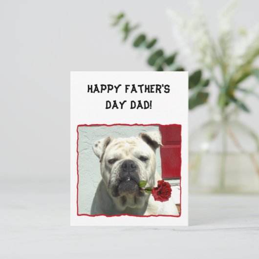 Happy Vaderdag vader bulldog wenskaart Briefkaart (Staand voorkant)