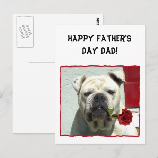 Happy Vaderdag vader bulldog wenskaart Briefkaart (Voorkant / Achterkant)