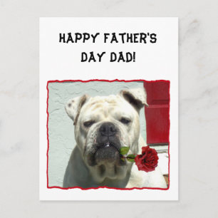 Happy Vaderdag vader bulldog wenskaart Briefkaart