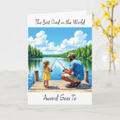 Happy Vaderdag | Vader Vist met dochter Kaart (Gele Bloem)