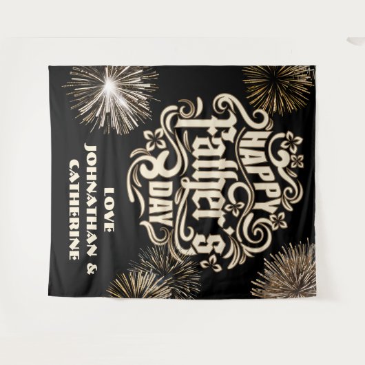 Happy Vaderdag vakantie achtergrond van familie Wandkleed (Voorkant (horizontaal))