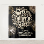 Happy Vaderdag vakantie achtergrond van familie Wandkleed (Voorkant)