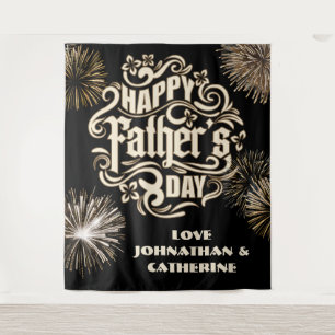 Happy Vaderdag vakantie achtergrond van familie Wandkleed
