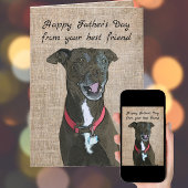 Happy Vaderdag van Cute Pit Bull Kaart