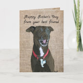 Happy Vaderdag van Cute Pit Bull Kaart (Voorkant)