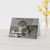 Happy Vaderdag van de kat Kaart (Gele Bloem)
