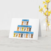 Happy Vaderdag van Godfather Cute Cartoon Cats Kaart (Gele Bloem)