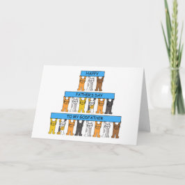 Happy Vaderdag van Godfather Cute Cartoon Cats Kaart