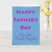 Happy Vaderdag van je favoriete dochter Kaart (Gele Bloem)