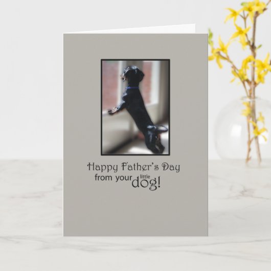 Happy Vaderdag van je kleine hond Kaart (Gele Bloem)