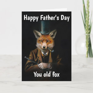 Happy Vaderdag Victoriaans Fox Card Kaart