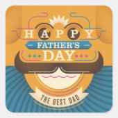 Happy Vaderdag Vierkante Sticker (Voorkant)