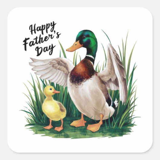 Happy Vaderdag Vierkante Sticker (Voorkant)