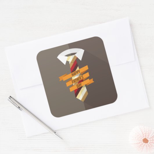 Happy Vaderdag Vierkante Sticker (Envelop)