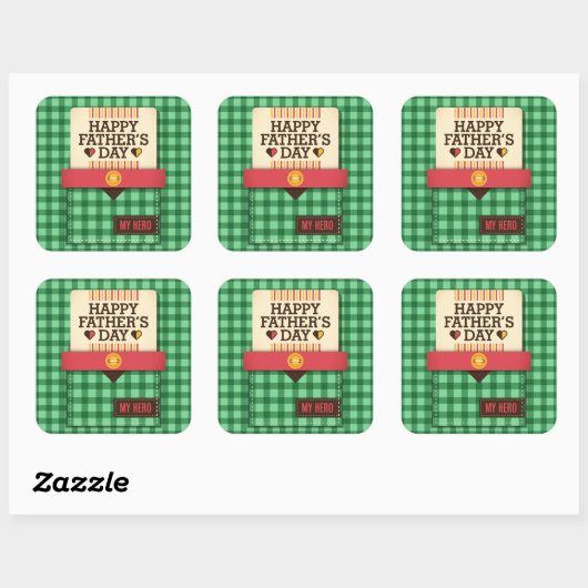 Happy Vaderdag Vierkante Sticker (Vel)