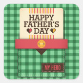 Happy Vaderdag Vierkante Sticker (Voorkant)