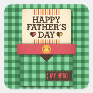 Happy Vaderdag Vierkante Sticker