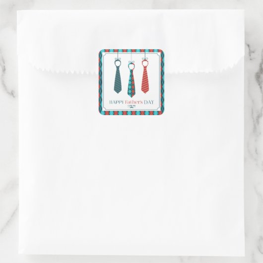 Happy Vaderdag Vierkante Sticker (Tas)