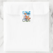 Happy Vaderdag Vierkante Sticker (Tas)