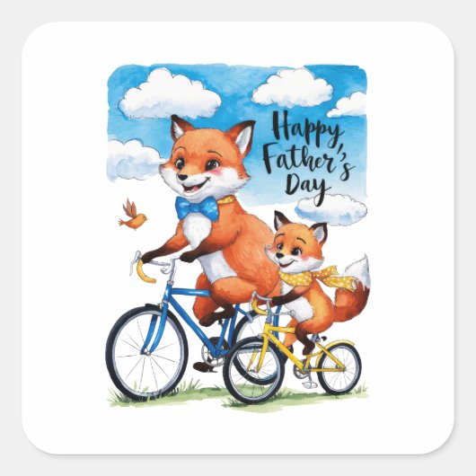 Happy Vaderdag Vierkante Sticker (Voorkant)