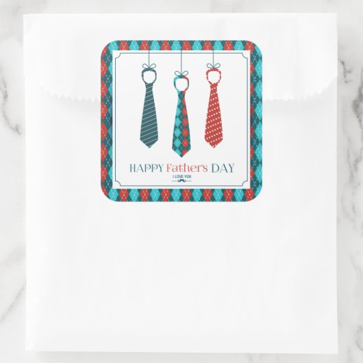 Happy Vaderdag Vierkante Sticker (Tas)