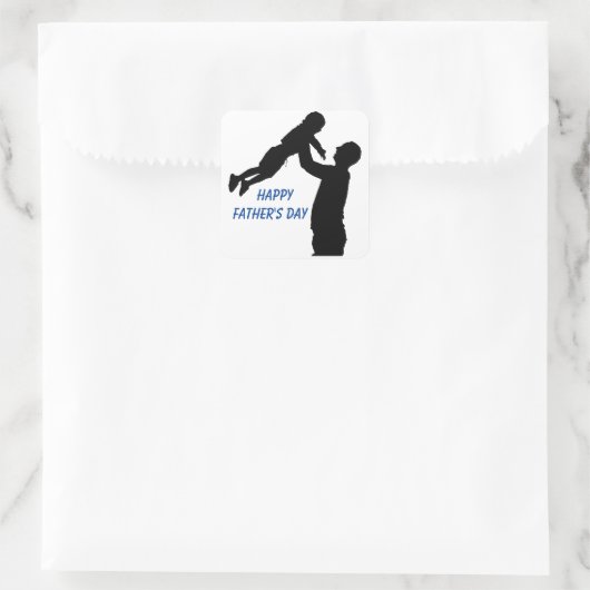 Happy Vaderdag Vierkante Sticker (Tas)