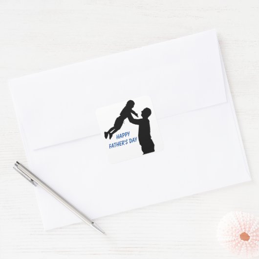 Happy Vaderdag Vierkante Sticker (Envelop)