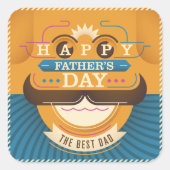 Happy Vaderdag Vierkante Sticker (Voorkant)