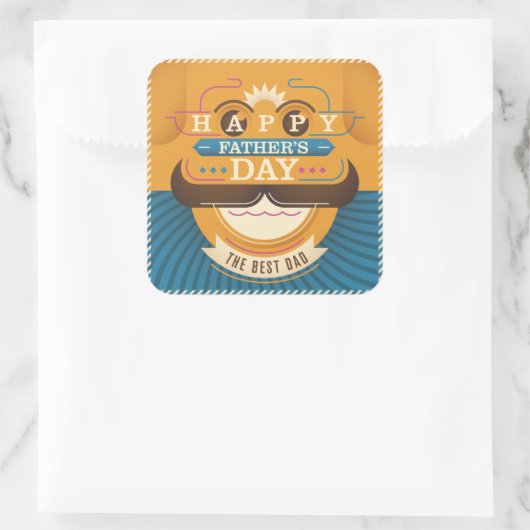 Happy Vaderdag Vierkante Sticker (Tas)