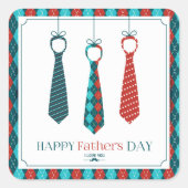 Happy Vaderdag Vierkante Sticker (Voorkant)