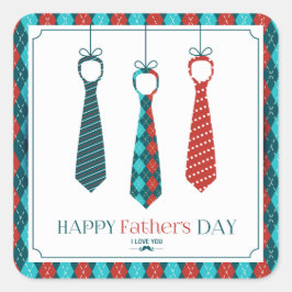 Happy Vaderdag Vierkante Sticker