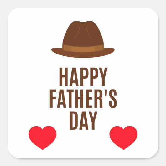Happy Vaderdag Vierkante Sticker (Voorkant)