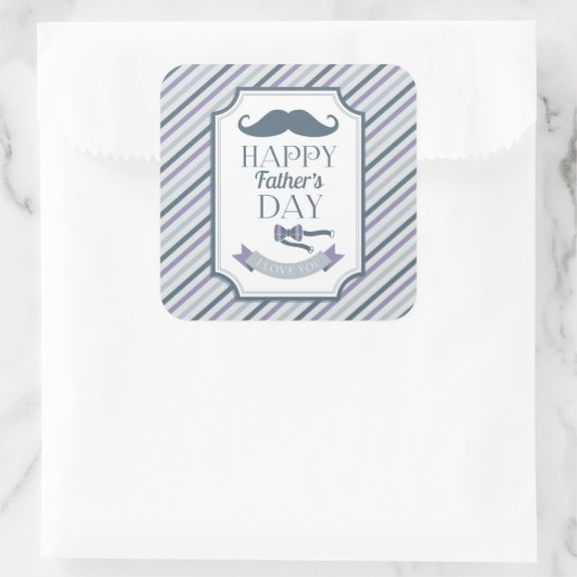 Happy Vaderdag Vierkante Sticker (Tas)