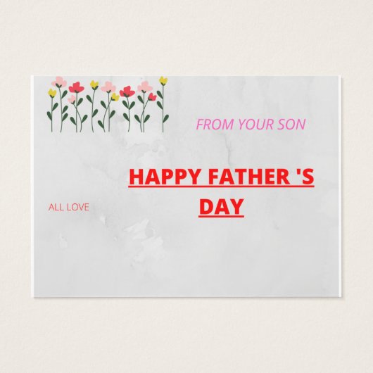 Happy vaderdag visitekaartje (Achterkant)
