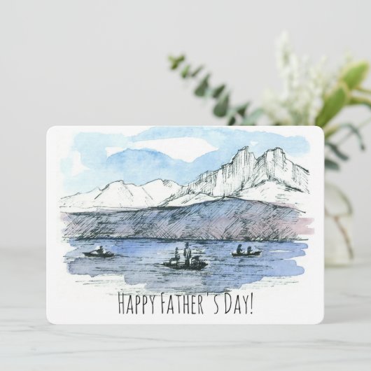 Happy Vaderdag Vist Lake Love You Pap Kaart (Staand voorkant)