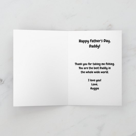 Happy Vaderdag Vist pa/Daughter Greeting Kaart (Binnen)